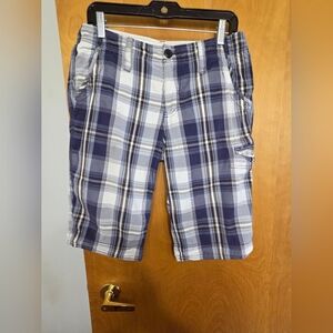 Brody Jeans Men's Navy Plaid Cargo Shorts 29 Waist